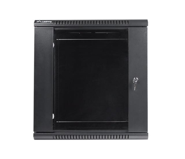 LANBERG Szafa instalacyjna wisząca 19 12U 600X450mm czarna (drzwi szklane) WF01-6412-10B - 455293 - zdjęcie 2